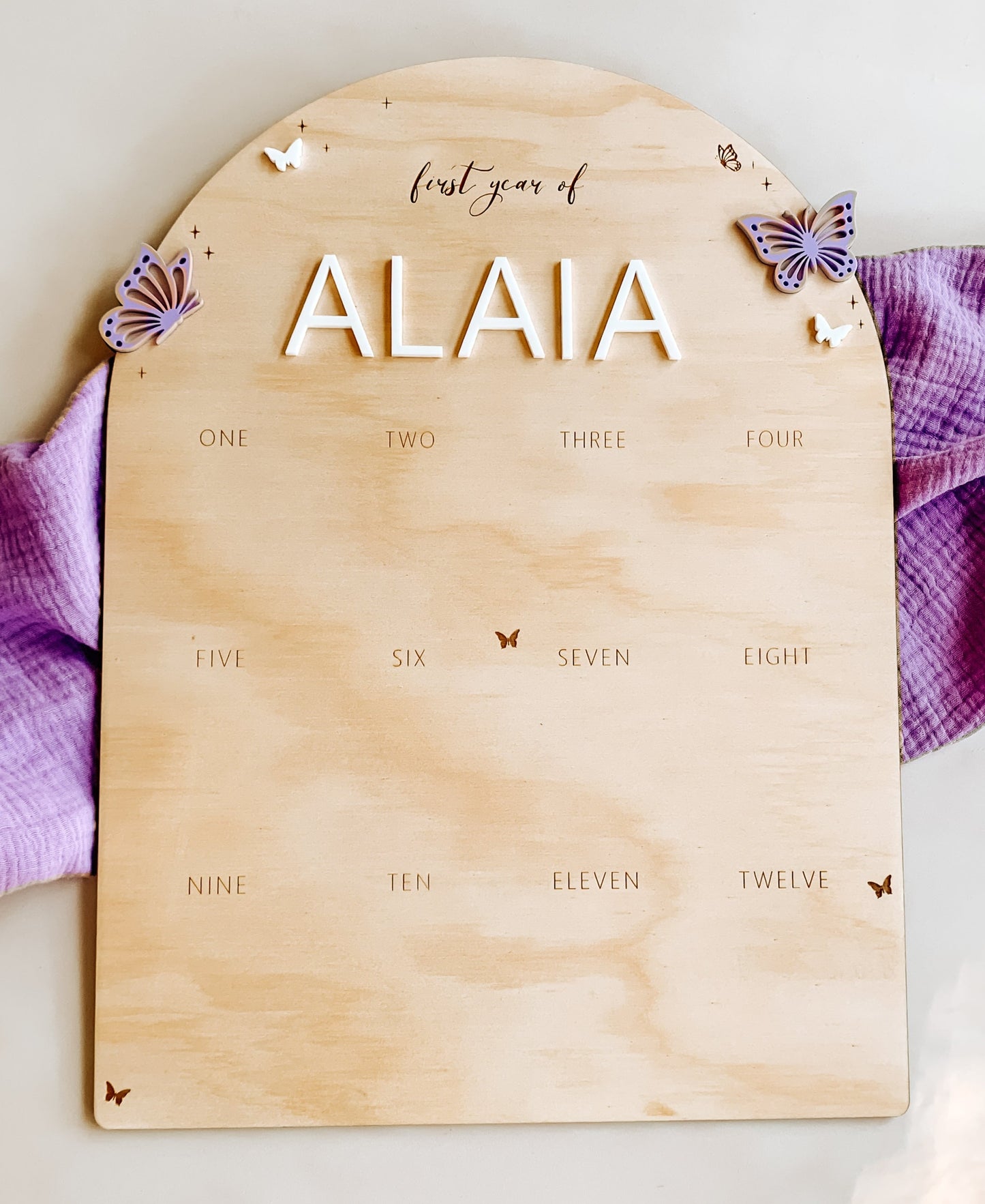 First year photo board - Butterfly theme