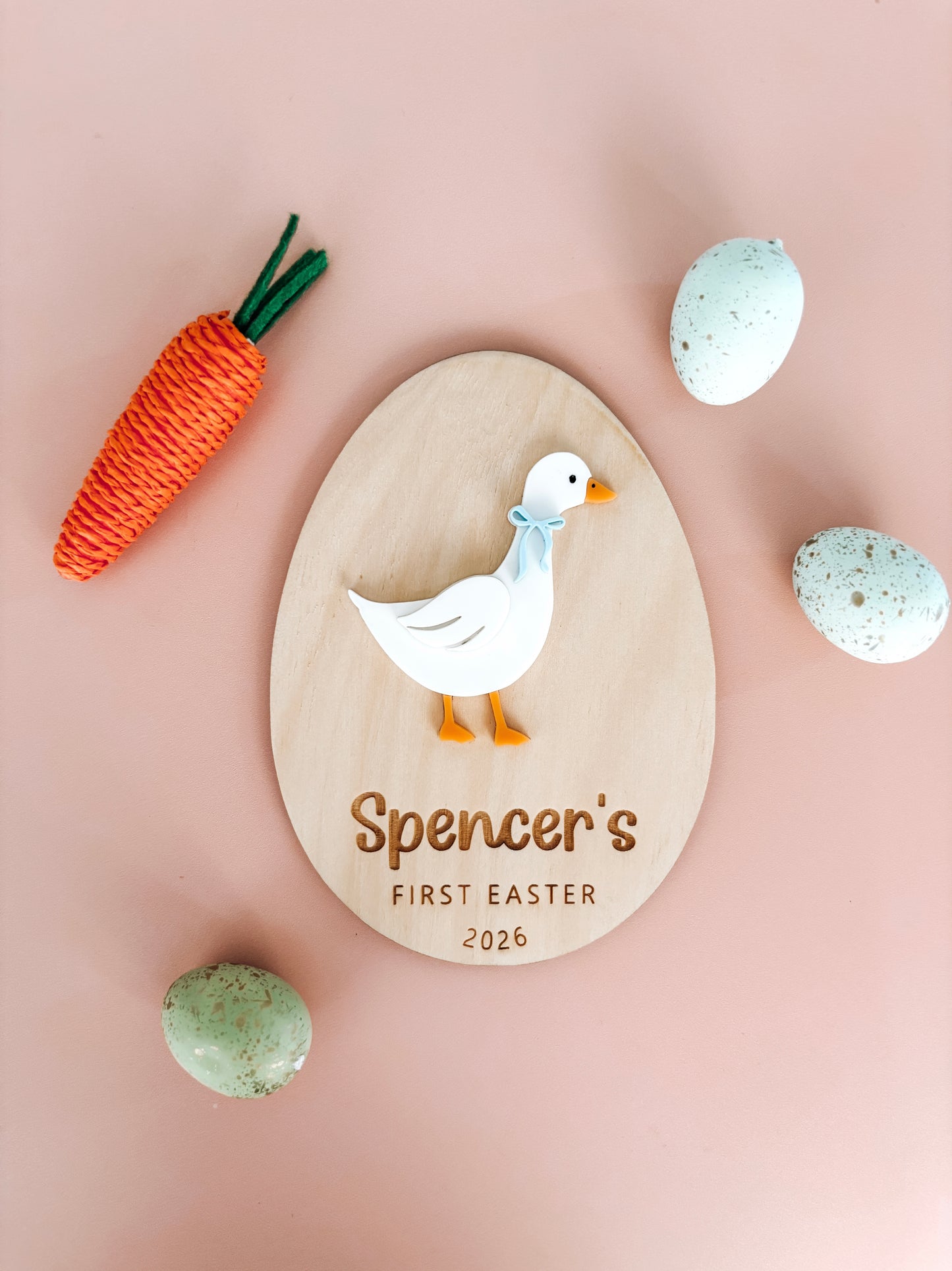 Goose first easter plaque