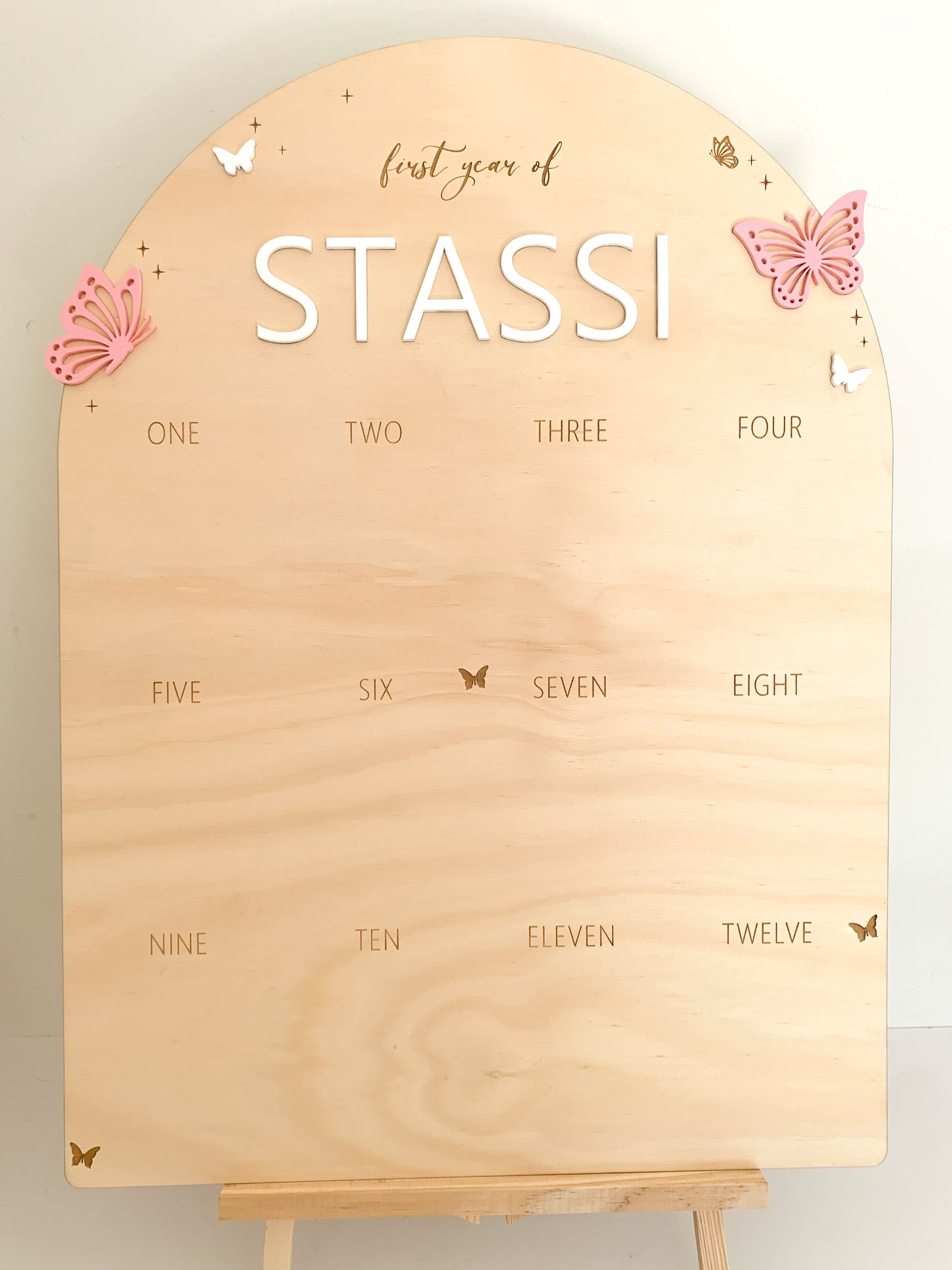 First year photo board - Butterfly theme