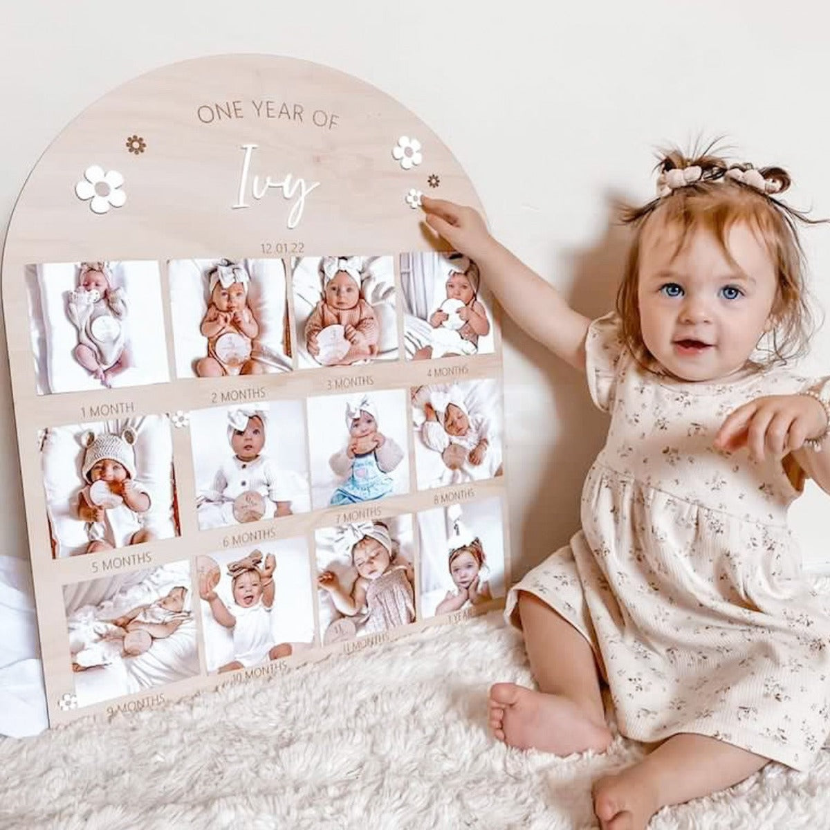first birthday photo board