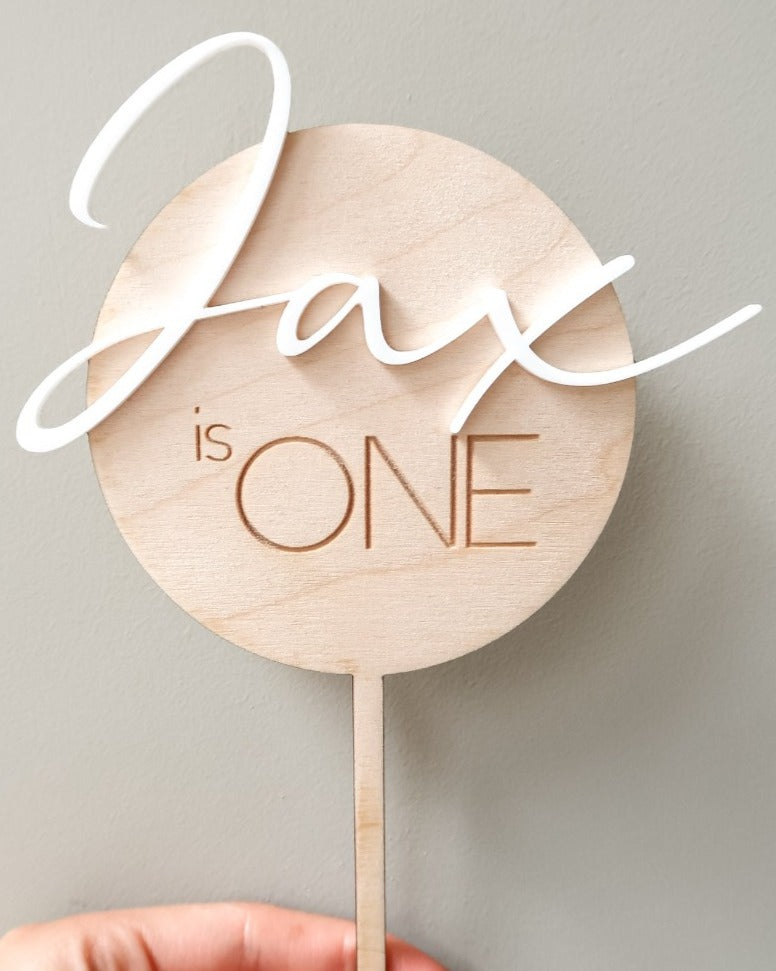 Acrylic & Wood Cake Topper