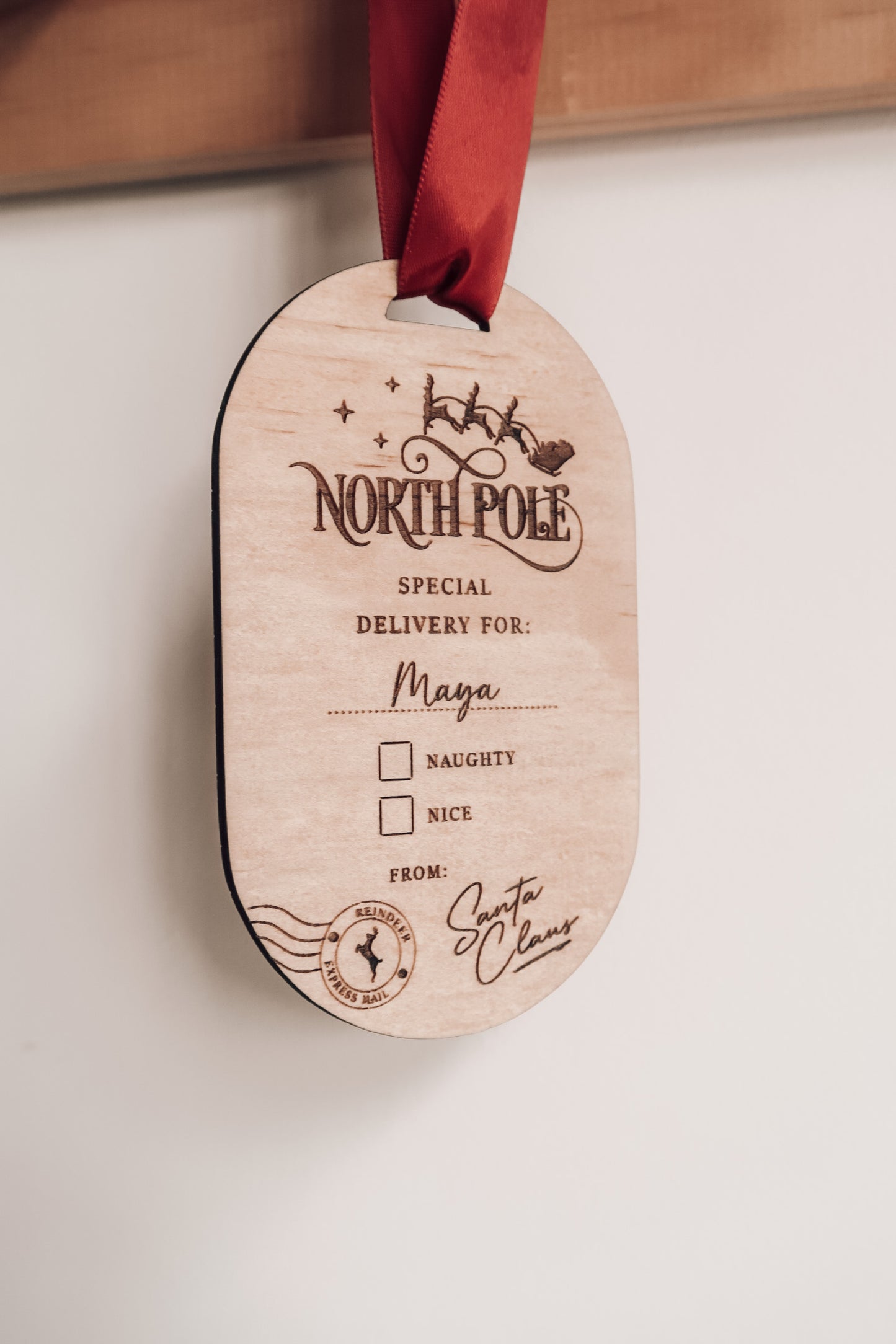 North Pole special delivery tag