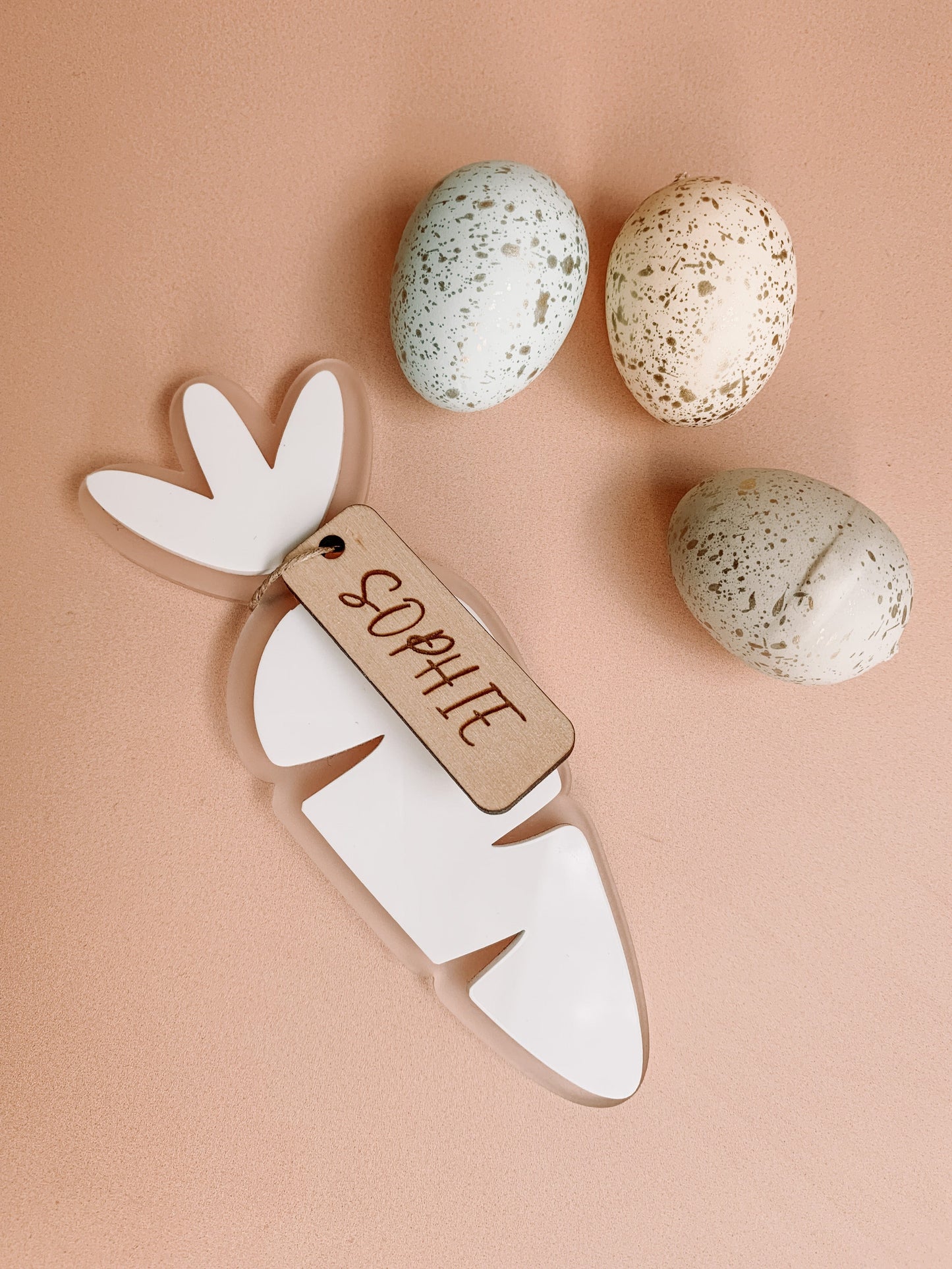 Easter Carrot tag / Frosted backing