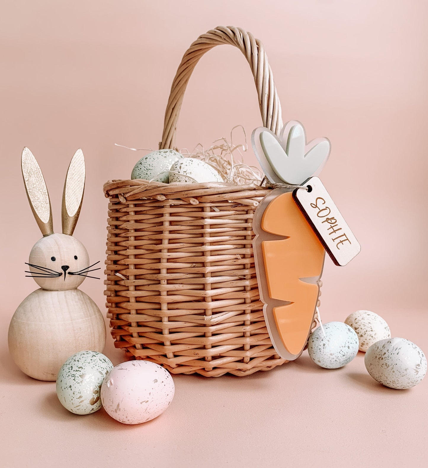 Easter Carrot tag / Frosted backing