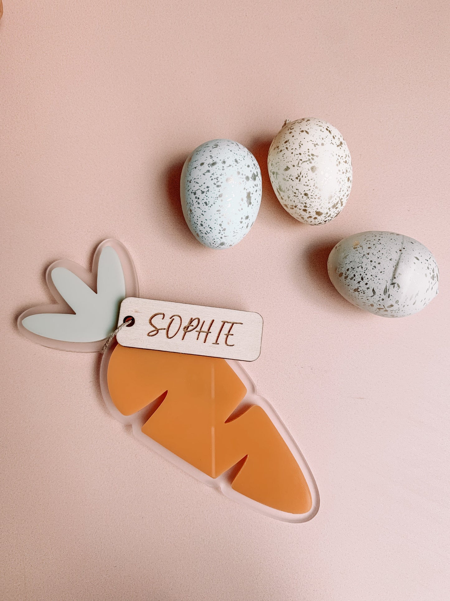 Easter Carrot tag / Frosted backing