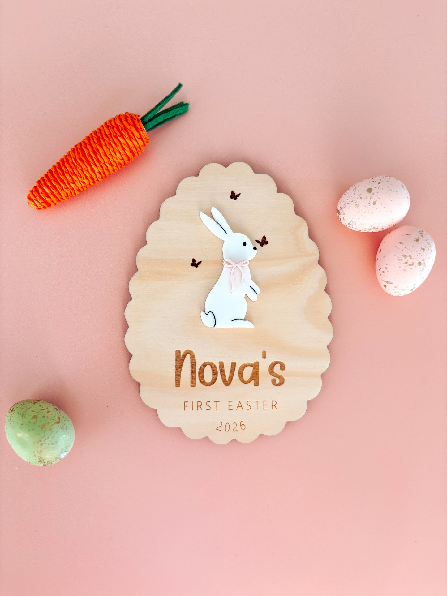 Bunnys first easter plaque