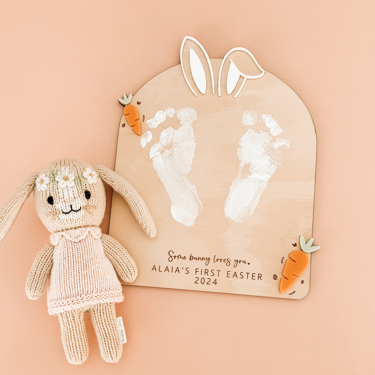 First Easter footprint plaque