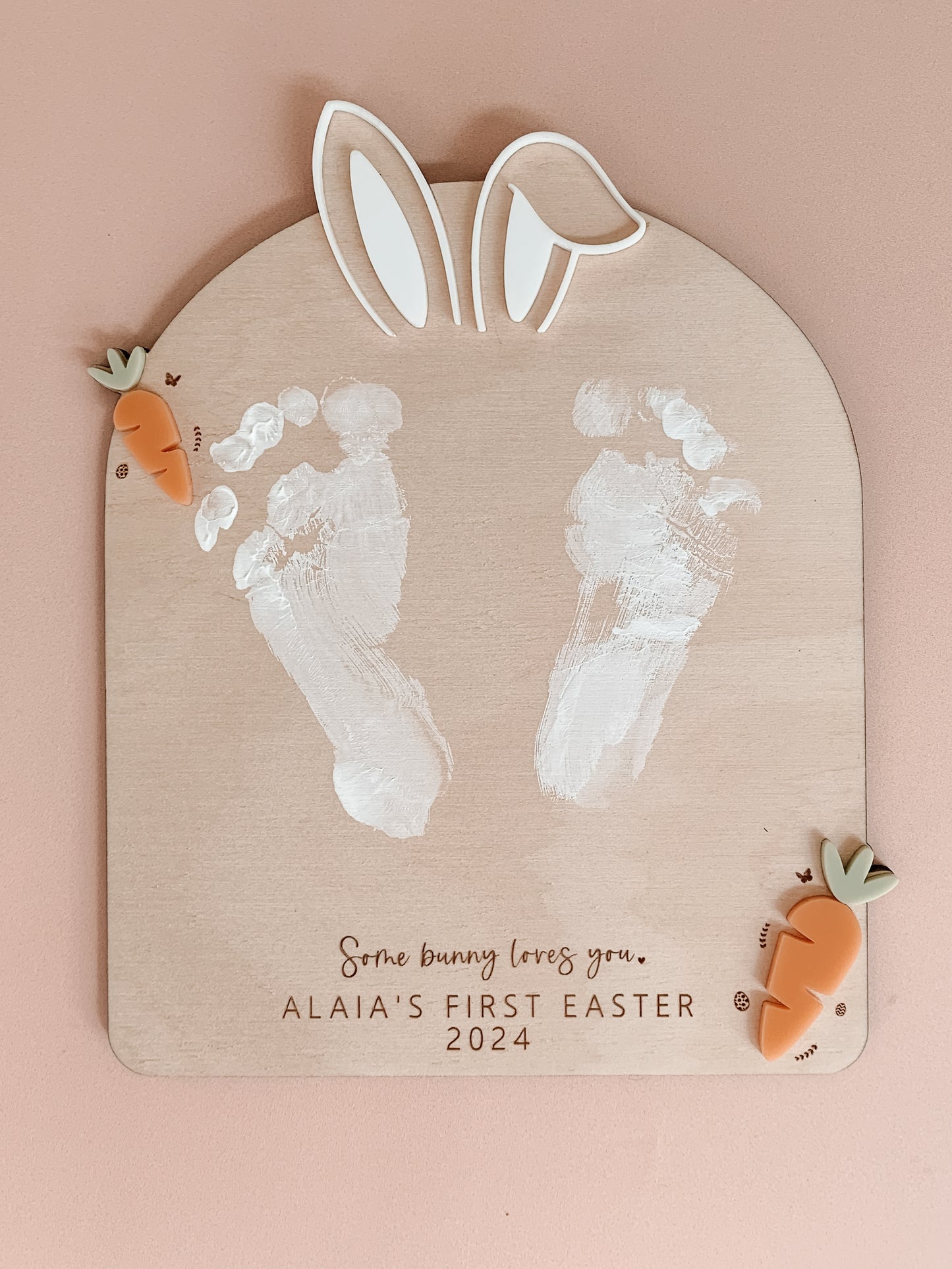 First Easter footprint plaque