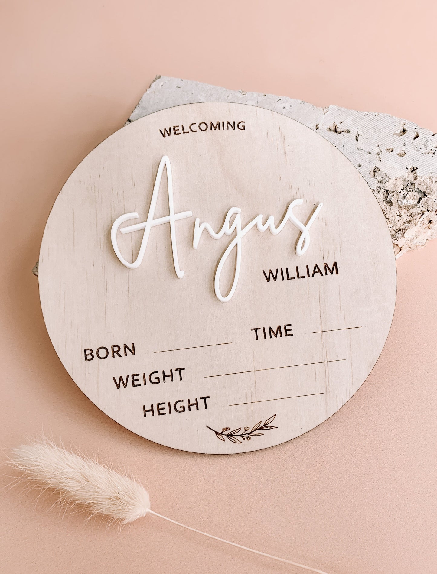 Newborn announcement plaque