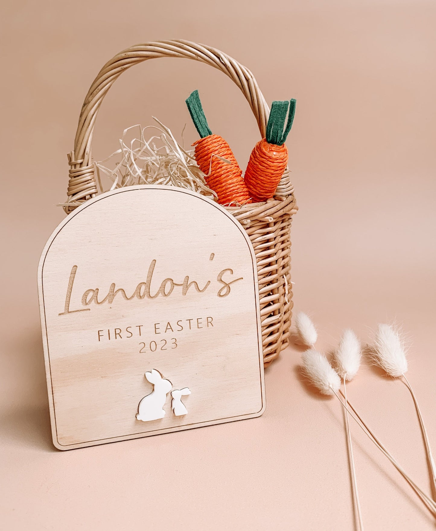 personalised baby first easter plaque