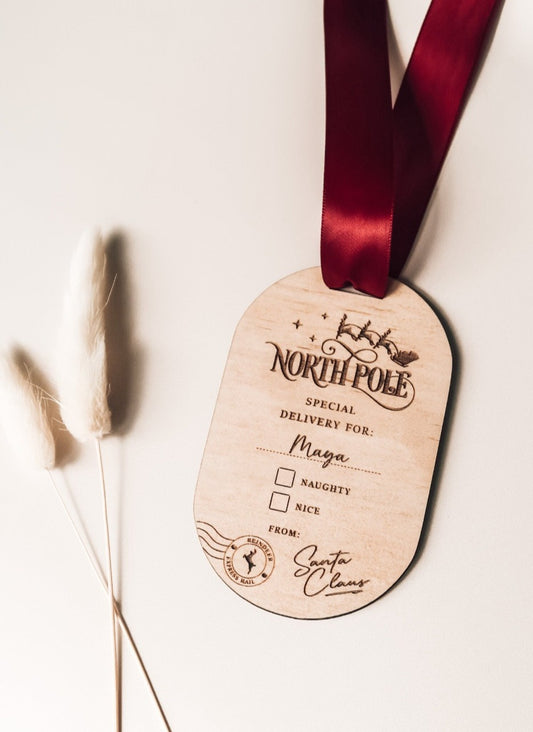 North Pole special delivery tag